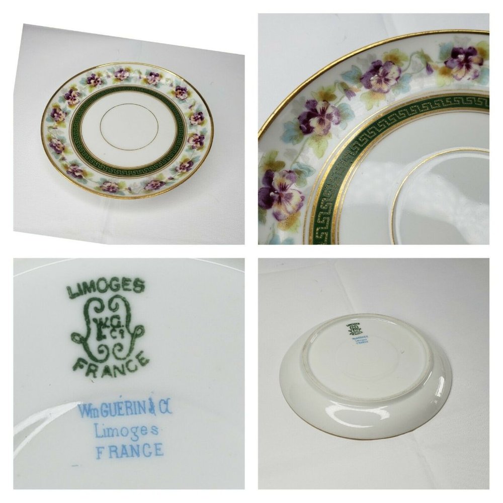 Limoges Wm Guerin France Hand Painted Saucer